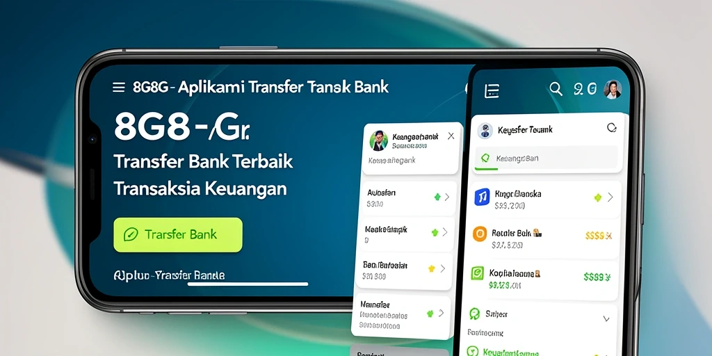 Antarmuka aplikasi 8G8G untuk transaksi transfer bank.