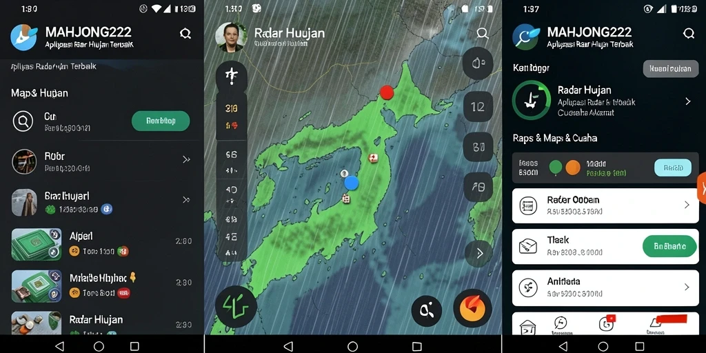 Antarmuka aplikasi MAHJONG222 menampilkan radar hujan yang akurat dan interaktif.