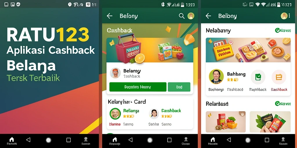 Tampilan antarmuka aplikasi RATU123 yang menarik dan fungsional untuk cashback.