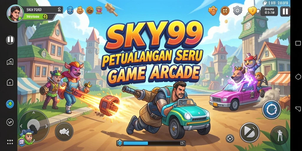 Tampilan utama SKY99 dengan aksi arcade yang seru.
