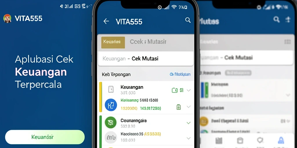 Antarmuka utama VITA555 untuk Cek Mutasi transaksi.
