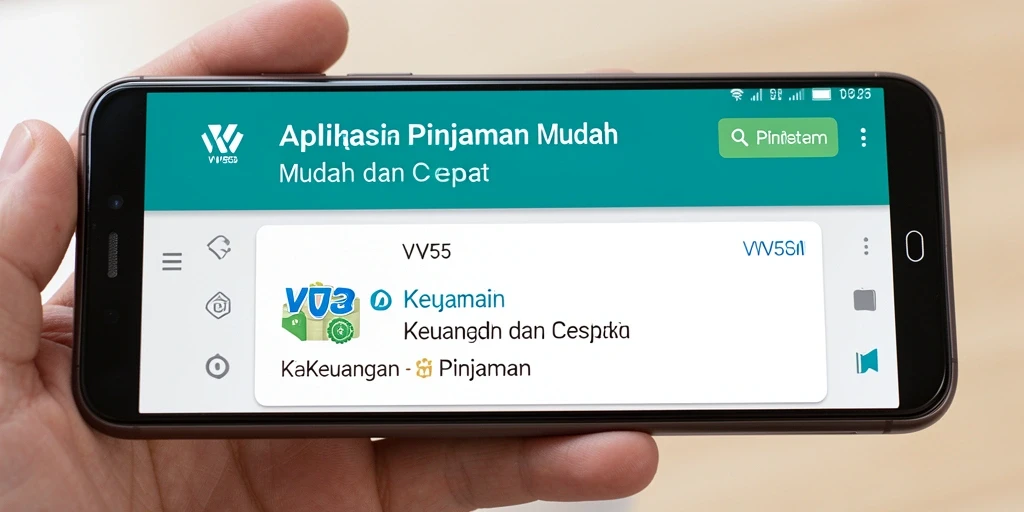 Antarmuka pengguna <strong>VV55</strong> yang sederhana dan mudah digunakan untuk pengajuan pinjaman.